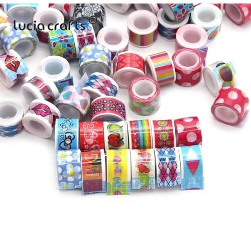 Lucia crafts 10pcs Cartoon Tapes Self Adhesive Sticker DIY Scrapbooking Diary Lace Decoration School Office Supplies I1016