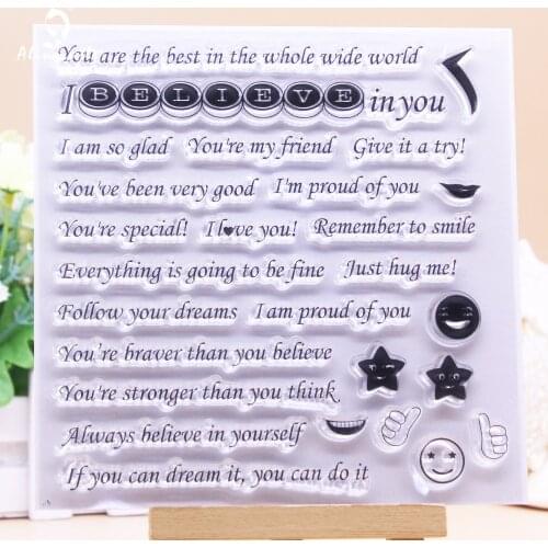 CLEAR STAMPS Believe In you Scrapbook Handmade Card Album Paper Craft Rubber Transparent Silicon Stamp AlinaCraft