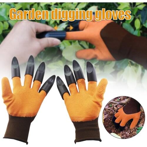 Garden Gloves Waterproof Genie Gloves with Finger Claws Heavy Duty Seeding Tool for Digging Planting JDH88