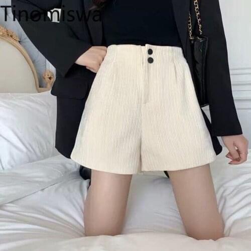 Tinomiswa Corduroy High Waist Shorts Women Solid Color Casual Loose Short Pants Female Korean Style New Chic Pantalones Mujer