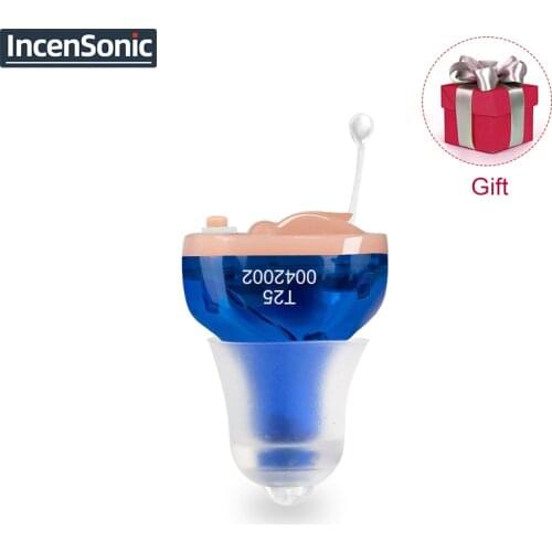 Hearing Aid Audifonos T25 Noise Cancelling ITC Digital Adjustable Volume Control Small Sound Amplifier Senior Mini Invisible