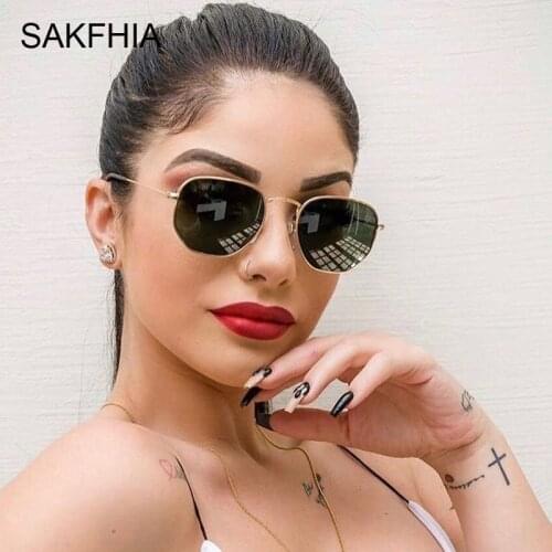 Square Sunglasses Women/Men Hexagon Sun Glasses Female Metal Frame Fishing Glasses Gold Gray Eyewear Lentes De Sol Hombre