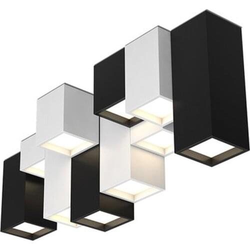 Modern brief acrylic creative combination of geometric LED ceiling lighting fixture home deco personalized square ceiling lamp