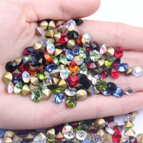 Ss33 7.0-7.2mm 288pcs/Pack Strass Chatons-Stone Jewelry-Making Glass Nail-Art Pointed-Back Diamante-Supplier Cone