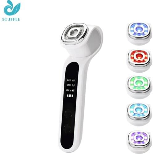 LED Photon Therapy Facial Massage RF Beauty Device Anti-Wrinkle Face Lift Skin Tightening Handheld Portable Beauty Machine