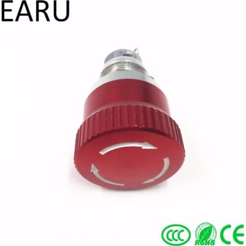 19mm 22mm Stainless Steel Waterproof Metal Mushroom Cap Emergency Stop Push Button Switch 3A Knob Rotary Switch 1NO+1NC/2NO+2NC