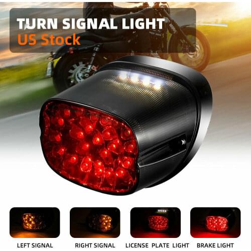 KEMIMOTO Taillight Brake Rear Tail Light for Harley for Sportster Dyna Softail Electra Road Glide Red Lens LED Brake Tail Light