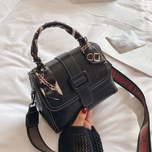 Womens shoulder bag fashion 2020 new style built-in zipper compartment wide shoulder strap soft PU leather business party bag