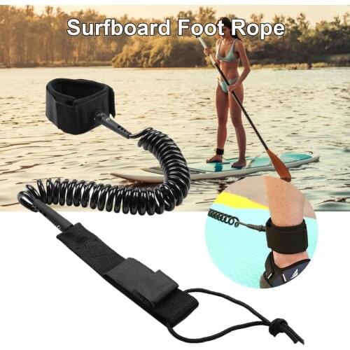10ft Surfing Safety Leash Rope Boat Surfboard SUP Stand Up Paddle Surf Elastic Coiled Leg Rope Ankle Leash Outdoor Water Sports