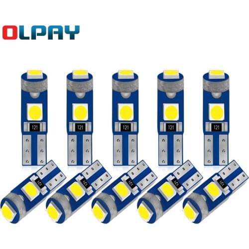 10PCS T5 Led Bulb W3W W1.2W 12V Led Canbus Car Interior Lights Dashboard Warming Indicator Wedge Auto Instrument Lamp