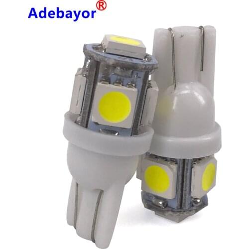 1000pcs T10 W5W LED Bulb 5 SMD LED White 194 168 Super Bright wedge Lights bulbs Lamps 12V 5050 SMD width bulb Adebayor