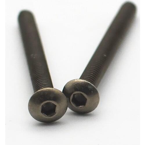 12pcs TA2 Pure Titanium Bolts M3 M4 M5 M6 10 20 30 40 50mm Hexagon Socket Column Head Titanium Screws TA2 Ti Fasteners ISO7380