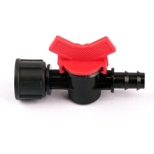 2pcs PE Ball Valve 1/2 Inch Female Thread To 16mm Barbed Irrigation Pipe Plastic Valve 1/2 Female Valve Watering Plumbing Valve