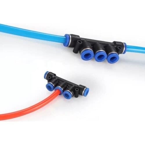 2pcs Pneumatic Fittings Pneumatic Connector 5-way Push-in Fast Connector, Model "pk" Connection Air Pipe 4 6 8 10 12 Mm