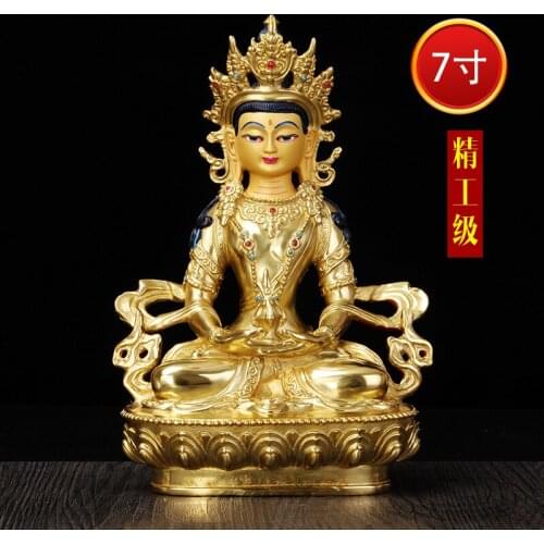 21 CM large High grade Buddha Gilt gilding Tibetan Buddha -GOOD Buddhist Buddha figure HOME efficacious Talisman Protection