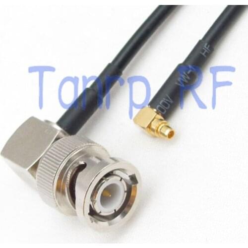 6in BNC male plug to MMCX male both right angle RF connector adapter 15CM Pigtail coaxial jumper cable RG174 extension cord