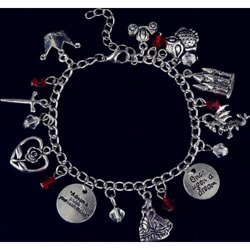 Dongsheng Once Upon a Time Charm Chain Bracelet Emma Swan Talisman Antique Vintage Bangles Wristlet Anklet Fairytale Jewelry-25