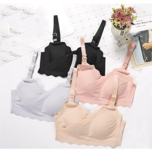 Top-opening breastfeeding bra gather, seamless, no steel ring, oblique open breastfeeding underwear for pregnant women
