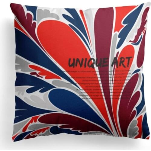 Eco-Friendly Design Sofa Digital Printed Contrast Color 100% Polyester Geometric Cushion Cover
