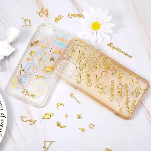 Phone Case DIY Resin Arts Zodiac Fruit Flower Decoration Letter Sticker Resin Mold Filling For DIY Nail Decor Resin Craft Making