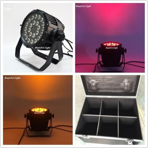 Flycase) 6pieces projecteur led rgbwa wash par can light stage uplightings rgbwa par lighting 24x15w led par ip65