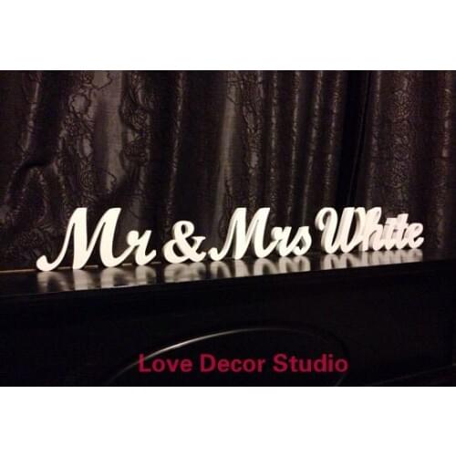 Wedding table sign Mr & Mrs Family Name Personal