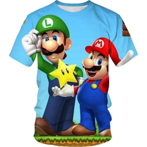 Classic Games Super Mario child Boys girls Funny Cartoon t shirt Super Smash Bros 3D t-shirt Men Women hip hop tshirt streetwear