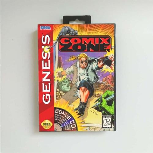 Comix Zone - USA Cover With Retail Box 16 Bit MD Game Card for Sega Megadrive Genesis Video Game Console