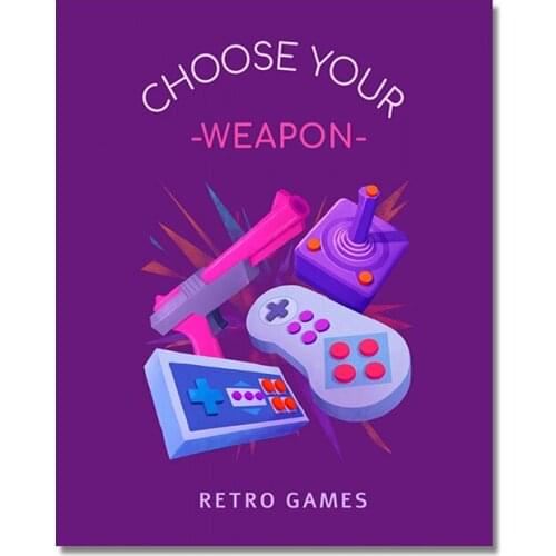 Canvas Pictures Retro Games Home Decor Choose Your Weapon Paintings Poster Nordic HD Prints Wall Art Modular Living Room Framed