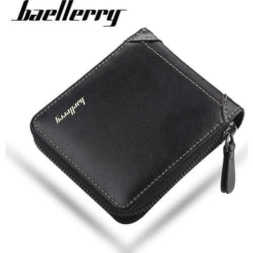 2020 New Leather Zipper Men Wallets Short Desigh Classic Card Holder High Quality Male Purse Vintage Coin Holder Men Wallets