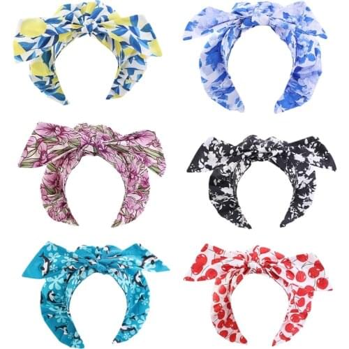 Women Reusable Waterproof Big Bow Shower Cap Adjustable Knot Strap Head Cover Vintage Floral Fruit Print Hair Protection Q1QA