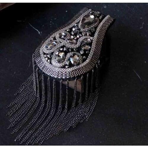 New suit shoulder flower accessories beaded cloth stickers coat metal tassel shoulder lace clothing accessories