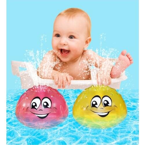 Novelty funny baby child electric induction waterball light music Smiley face baby bathroom water bath toy holiday gift