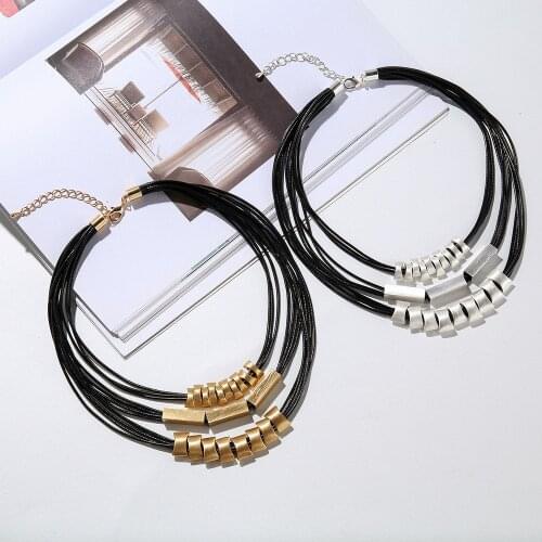 New Fashion Multilaye Copper Pipe Short Necklace for Women Lady Jewrlry Accessories
