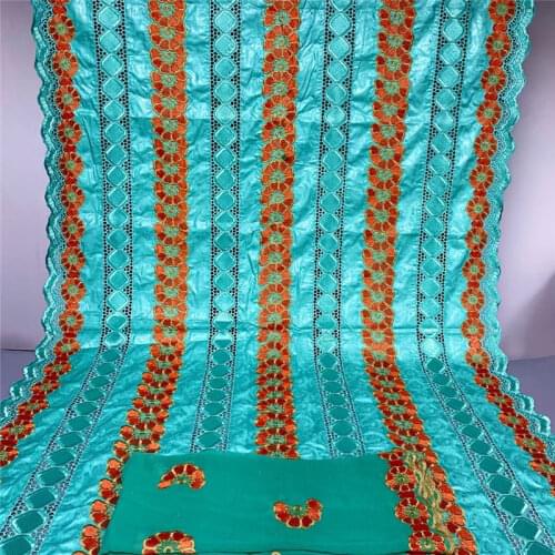 2020 New arrival Stone african Bazin riche fabric with beads embroidery lace / bazin riche dress material Nigerian HL061702