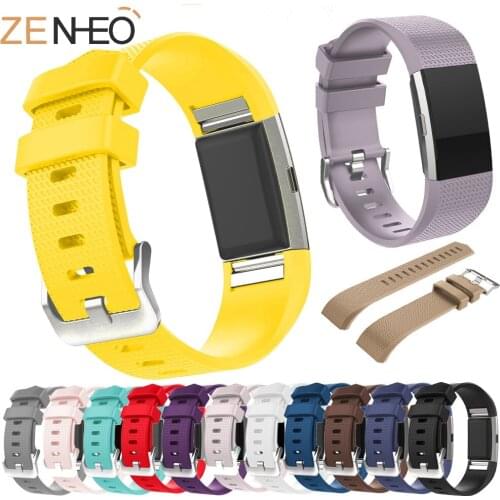 Silicone sport watchband For Fitbit Charge 2 watch Strap Replacement Wristband for fitbit charge 2 Sport Smart watch Accessories