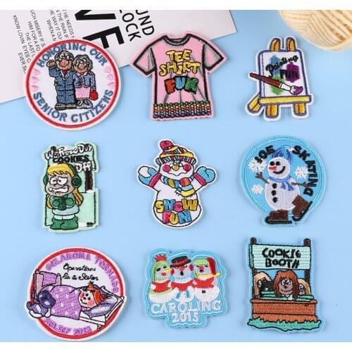 Cute Cartoon Embroidery Patches for Clothing Shoes and Hats Accessories DIY Iron on Patches on Clothes Patch