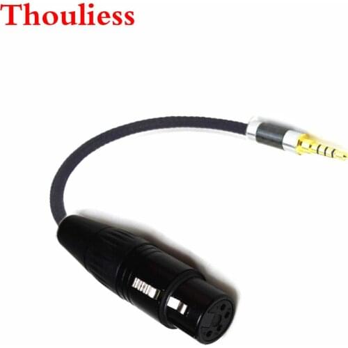 Thouliess 3.5mm TRRS Balanced to 4-Pin XLR Balanced Female Headphone Audio Adapter 4cores Silver plated Cable