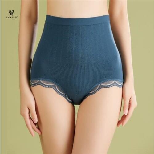Modal High Waist Abdominal Panties Ladies Lace Body Shaper Pants Pure Color Seamless Hip-lifting Pure Cotton Small Waist Panties