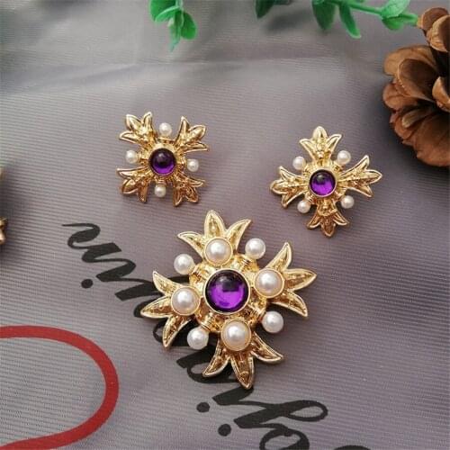 Antique Shape Geometric Brooch Vintage Roman Cross Imitation Pearls Brooch Pin for Women Partty Badge Cardigan Accessories