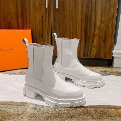 Thick Bottom Slip on Ankle Boots Women Winter Plush Boot Female Fashion Motorcycle Boots Footwear Ladies Non-slip Botas De Mujer