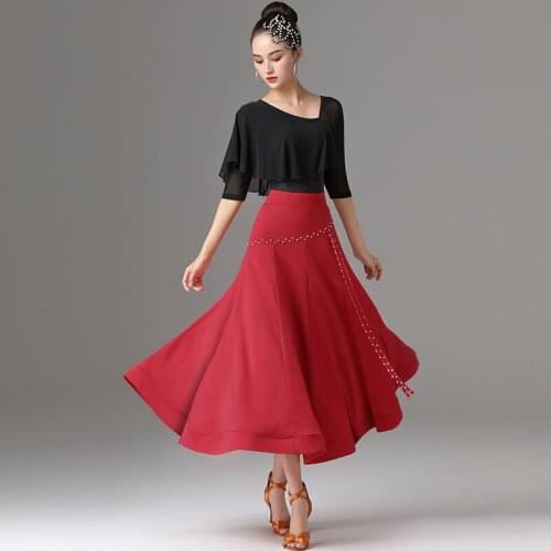 Modern Dance Costumes Female Adult New Summer Practice Clothes Ballroom Dance Competition Skirt Waltz Dance Clothing DQL5471