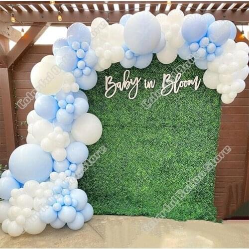 162pcs Birthday Party Wedding Double Maca Blue Latex Balloon Arch Kit White Balloon Garland Baby Shower Celebration Event Decor