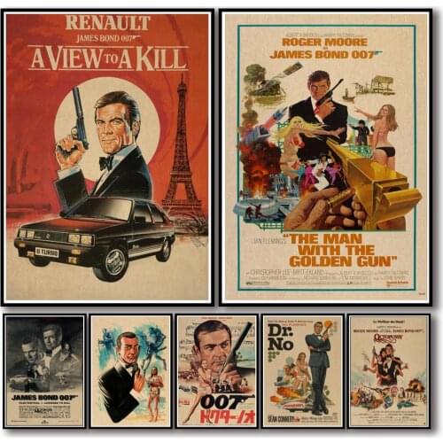 31 Designs James Bond 007 Kraftpaper Poster Home Decal Art Painting Funny Wall Sticker for Coffee House Bar 2