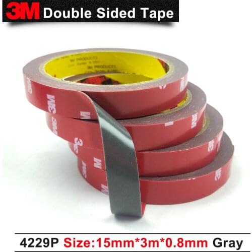 3M Acrylic Foam Tape 4229P, Dark Gray, thickness 0.8mm, Red Printed Liner,Size 15MM x 3M,1pcs/Lot