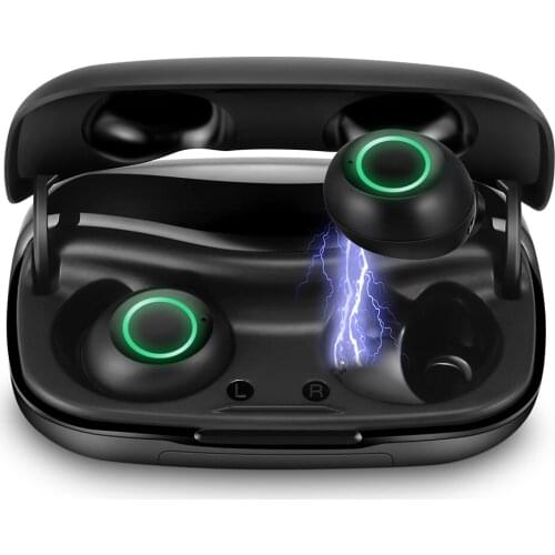 5.0 Earphone Mini In-ear Waterproof Sports Earphone TWS Headphone Wireless Bluetooth Stereo Earbuds with Charging Case White