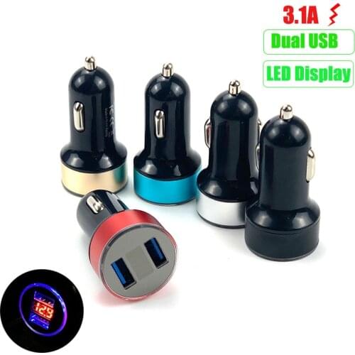 3.1A Dual USB Car Charger LED Display For Kia Rio K2 K3 K5 K4 K9 K900 KX3 KX5 KX7 Cerato Soul Forte Sportage