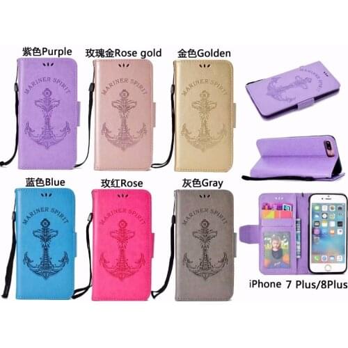 For iphone X 8 plus sailor phone case protective shell TPU leather case Mobile phone holder storage card pack for iphone 6/7/8/X