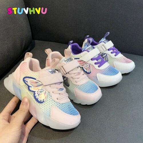 Children Casual Shoes Net Girls Sneakers 2021 Autumn New Breathable Mesh Girls Sports Shoes with Light Soft Kids Sneakers 26-37