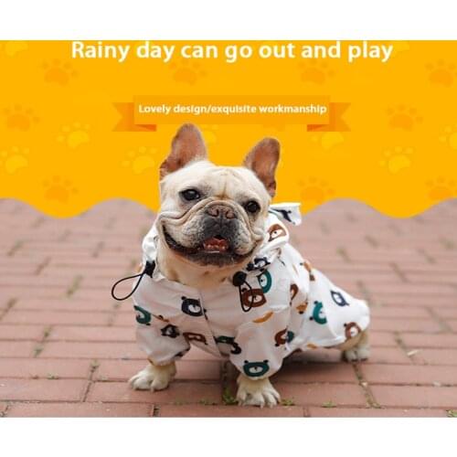 Pet Clothes Puppies Waterproof Raincoat Refreshing Summer Thin Section Dog Raincoat Small nd Medium Bulldog S-XXL Size